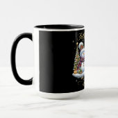 Schneemänner mit Geschenken und Bäumen Tasse (Links)