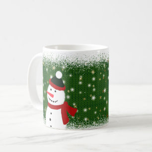 Schneemänner mit roten Schals Weihnachtsfeiertags- Kaffeetasse