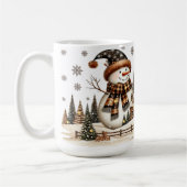 Schneemänner mit rustikalem Haus und altem Lastwag Kaffeetasse (Links)