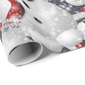 Schneemänner mit Schnee Geschenkpapier (Rolleneckpunkt)