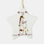 Schneemänner mit Sternenhimmel Keramikornament (Rechts)