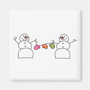 Schneemänner mit T - Shirt und Geschenken von Mitt Magnet