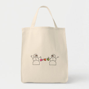 Schneemänner mit T - Shirt und Geschenken von Mitt Tragetasche