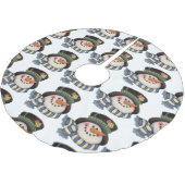 Schneemänner Polyester Weihnachtsbaumdecke (Schrägansicht)
