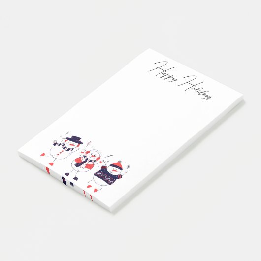 Schneemänner Post-it Klebezettel (angewinkelt)