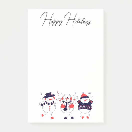 Schneemänner Post-it Klebezettel (Vorderseite)