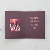 Schneemänner Rosa Thema Design Kit Kitschige Weihn Karte (Innenseite)