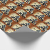 Schneemänner - Rost und Blau Geschenkpapier (Ecke)
