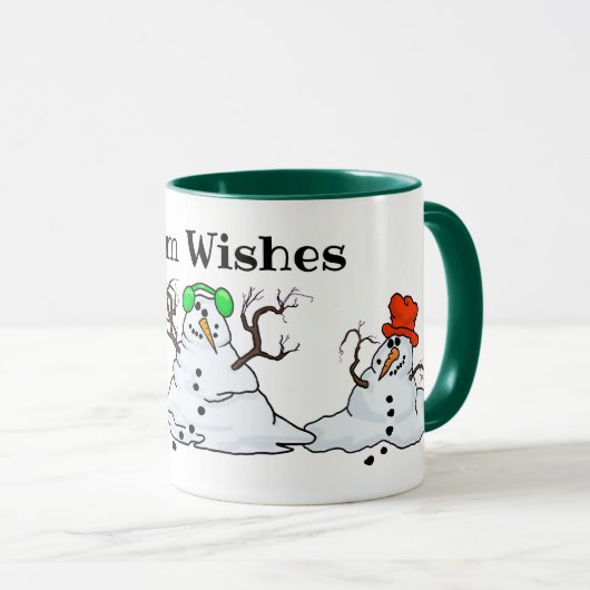 Schneemänner schmelzen Warm wünscht Tasse (VorderseiteRechts)