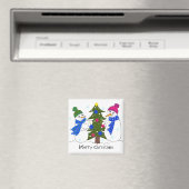 Schneemänner schmücken einen Weihnachtsbaum Magnet (In Situ (Geschirrspüler))
