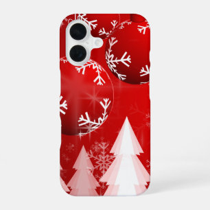 Schneemänner & Schneeflocken Nahtloses Muster iPhone 16 Hülle