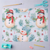 Schneemänner Schneeflocken Schnee Holly Berries We Seidenpapier (Basteln)