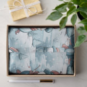 Schneemänner, Schneeflocken & Weihnachtsbaumen Wei Seidenpapier (Geschenk)