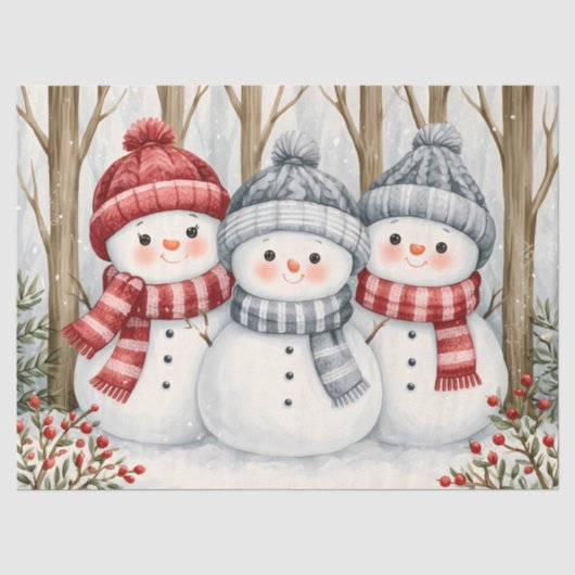 Schneemänner Seidenpapier (Vorderseite)