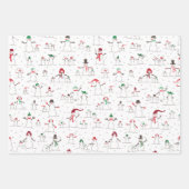 Schneemänner & Snowballs Packpapier Geschenkpapier Set (Vorderseite 3)