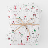 Schneemänner & Snowballs Packpapier Geschenkpapier Set (Beispiel)