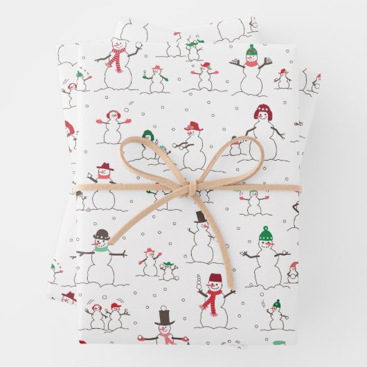 Schneemänner & Snowballs Packpapier Geschenkpapier Set (Beispiel)