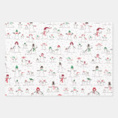 Schneemänner & Snowballs Packpapier Geschenkpapier Set (Vorderseite)