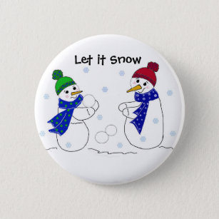 Schneemänner spielen im Schnee Button