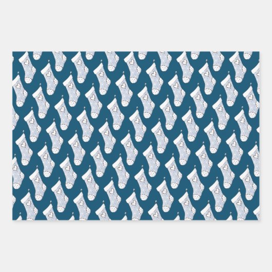 Schneemänner, Strumpf und Ugly Sweater Christmas Geschenkpapier Set (Vorderseite 2)