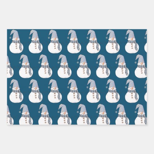 Schneemänner, Strumpf und Ugly Sweater Christmas Geschenkpapier Set (Vorderseite)