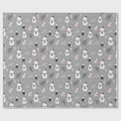 Schneemänner und Häuser Weihnachtswrapping Paper Geschenkpapier (Flach)