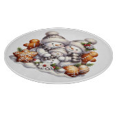 Schneemänner und Lebkuchen Schneidebrett (Ecke)