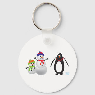 Schneemänner und Pinguin Schlüsselanhänger