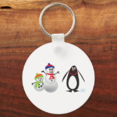 Schneemänner und Pinguin Schlüsselanhänger (Vorderseite)