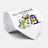 Schneemänner und Pinguine Festlicher Winter Weihna Krawatte (Gerollt)