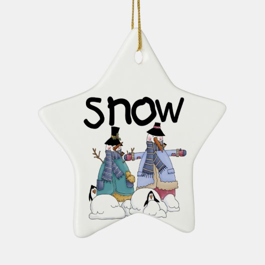 Schneemänner und Pinguine Keramikornament (Rechts)