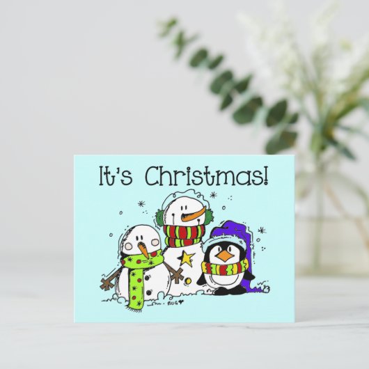 Schneemänner und Pinguine Weihnachten (Stehend Vorderseite)