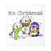 Schneemänner und Pinguine Weihnachten Notizblock (Vorderseite)