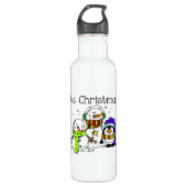 Schneemänner und Pinguine Weihnachten Trinkflasche (Vorderseite)