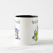 Schneemänner und Pinguine Weihnachten Zweifarbige Tasse (Mittel)