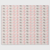 Schneemänner und Pinienbäume Weihnachten Geschenkpapier (Flach)