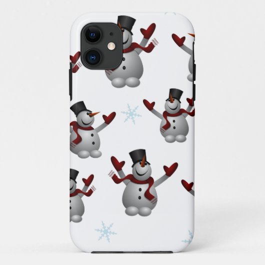 Schneemänner und Schneeflocken Case-Mate iPhone Hülle (Rückseite)