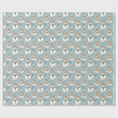 Schneemänner und Schneeflocken Geschenkpapier (Flach)