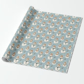 Schneemänner und Schneeflocken Geschenkpapier (Ungerollt)