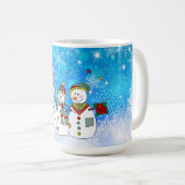 Schneemänner und Schneeflocken Kaffeetasse (VorderseiteRechts)