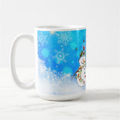Schneemänner und Schneeflocken Kaffeetasse (Links)