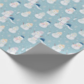 Schneemänner und Schneeflocken Moderne Weihnachten Geschenkpapier (Ecke)