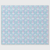 Schneemänner und Schneeflocken Moderne Weihnachten Geschenkpapier (Flach)