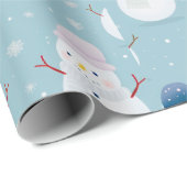 Schneemänner und Schneeflocken Moderne Weihnachten Geschenkpapier (Rolleneckpunkt)