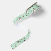 Schneemänner und Schneeflocken Satinband (Rückseite)