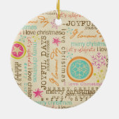 Schneemänner und Typografie Keepake Ornament (Hinten)