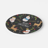 Schneemänner und Weihnachten des Reindeers Pappteller (Schrägansicht)