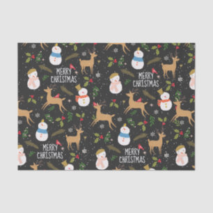 Schneemänner und Weihnachten des Reindeers Seidenpapier