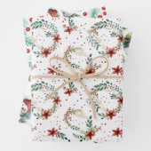 Schneemänner und Weihnachts Holly Geschenkpapier Set (Beispiel)