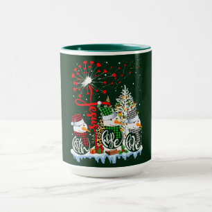 Schneemänner und Weihnachtsbäume Tasse